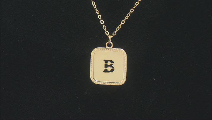 10k Yellow Gold Cut-Out Initial B 18 Inch Necklace Video Thumbnail