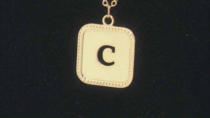 10k Yellow Gold Cut-Out Initial C 18 Inch Necklace Video Thumbnail