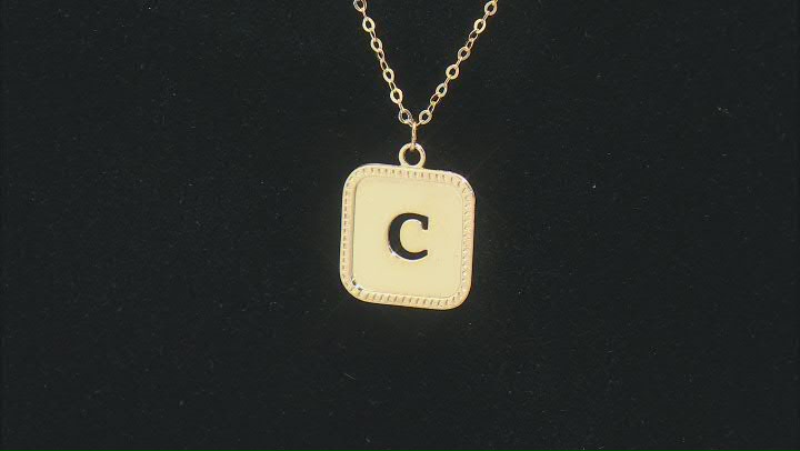10k Yellow Gold Cut-Out Initial C 18 Inch Necklace Video Thumbnail