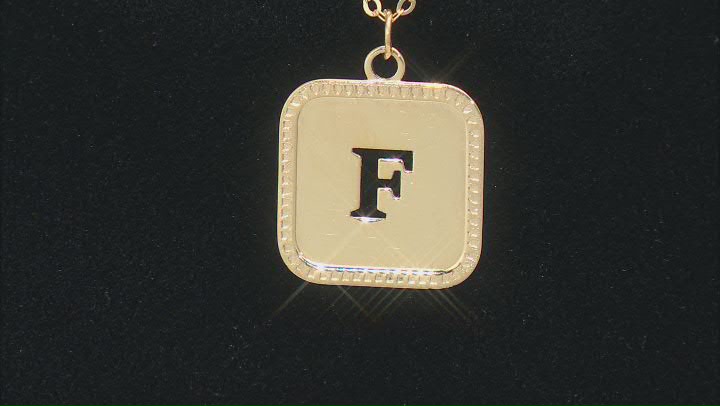 10k Yellow Gold Cut-Out Initial F 18 Inch Necklace Video Thumbnail