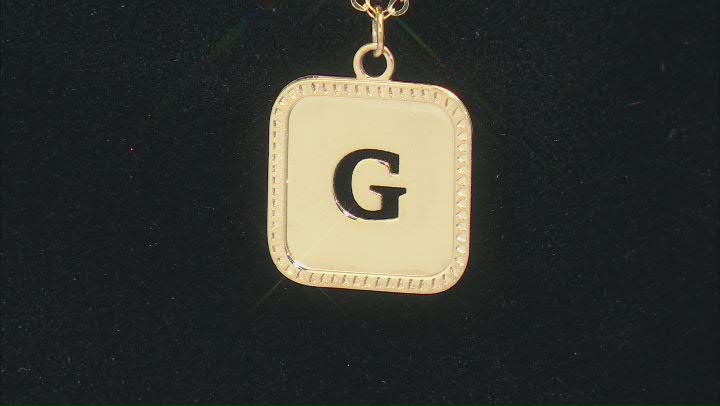 10k Yellow Gold Cut-Out Initial G 18 Inch Necklace Video Thumbnail