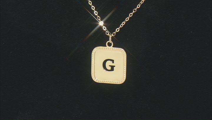 10k Yellow Gold Cut-Out Initial G 18 Inch Necklace Video Thumbnail