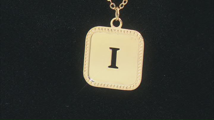 10k Yellow Gold Cut-Out Initial I 18 Inch Necklace Video Thumbnail