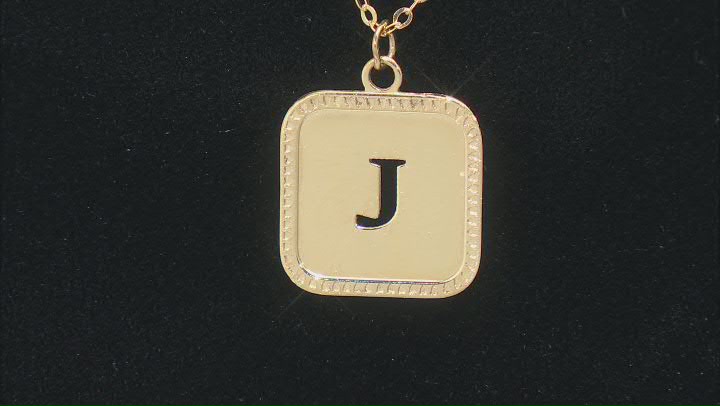 10k Yellow Gold Cut-Out Initial J 18 Inch Necklace Video Thumbnail