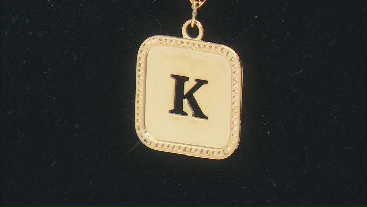 10k Yellow Gold Cut-Out Initial K 18 Inch Necklace Video Thumbnail