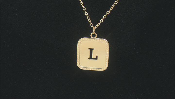 10k Yellow Gold Cut-Out Initial L 18 Inch Necklace Video Thumbnail
