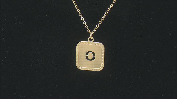 10k Yellow Gold Cut-Out Initial O 18 Inch Necklace Video Thumbnail