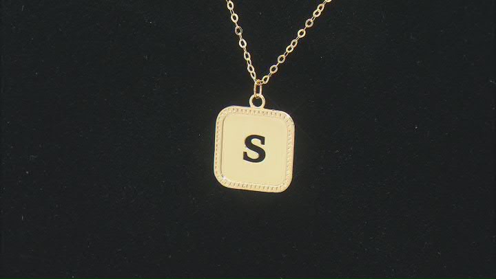 10k Yellow Gold Cut-Out Initial S 18 Inch Necklace Video Thumbnail