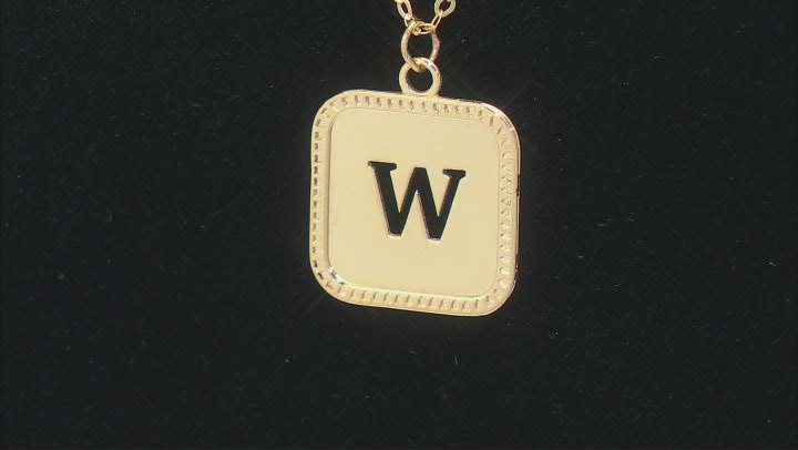 10k Yellow Gold Cut-Out Initial W 18 Inch Necklace Video Thumbnail