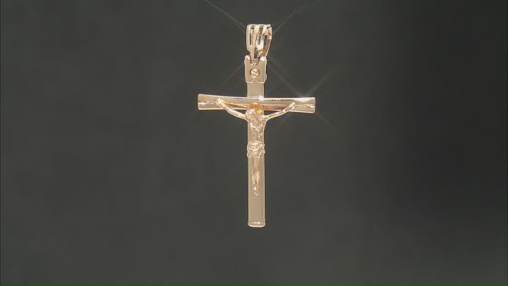 14k Yellow Gold Crucifix Pendant Video Thumbnail