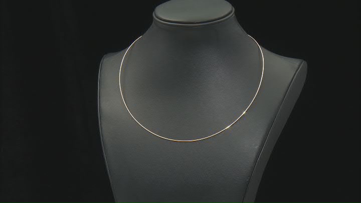 10k Yellow Gold 1mm Omega 18 Inch Necklace Video Thumbnail