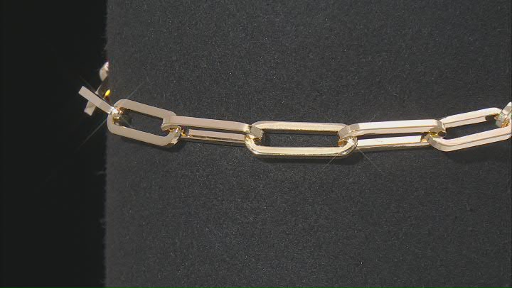 Splendido Oro™ Divino 14k Yellow Gold With a Sterling Silver Core 4.8mm Paperclip Link Bracelet Video Thumbnail