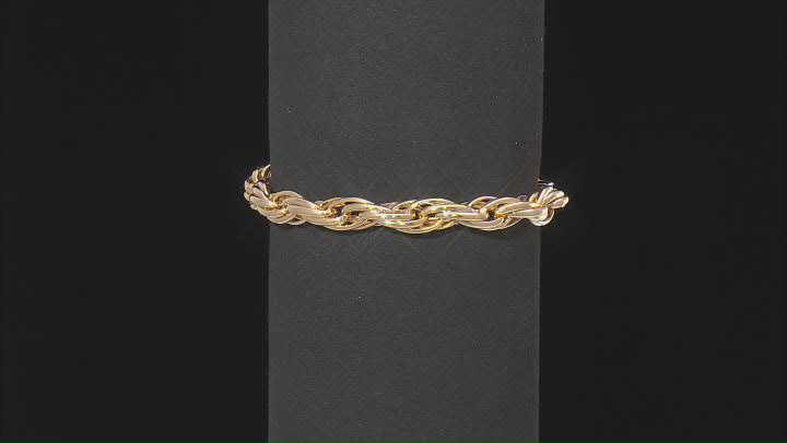 Splendido Oro™ Divino 14k Yellow Gold With a Sterling Silver Core 7mm Loose Rope Link Bracelet Video Thumbnail
