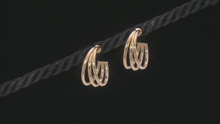 Splendido Oro™ Divino 14k Yellow Gold With a Sterling Silver Core 11/16" Multi-Row Earrings Video Thumbnail