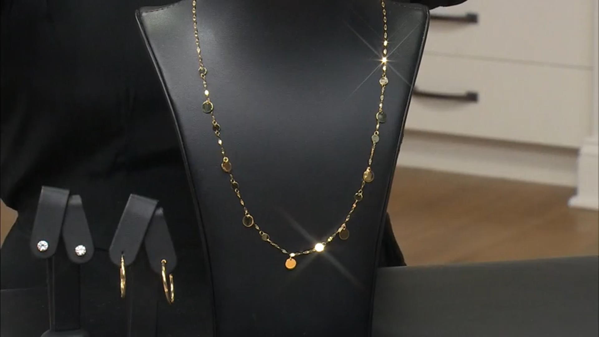 10k Yellow Gold Mirror Link Disc Station 20 Inch Necklace Video Thumbnail