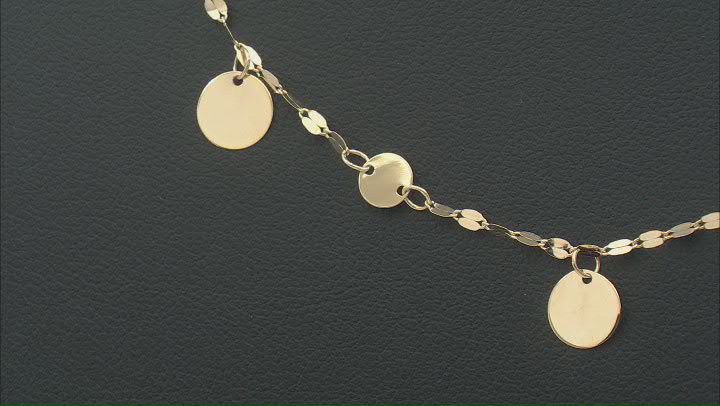 10k Yellow Gold Mirror Link Disc Station 20 Inch Necklace Video Thumbnail
