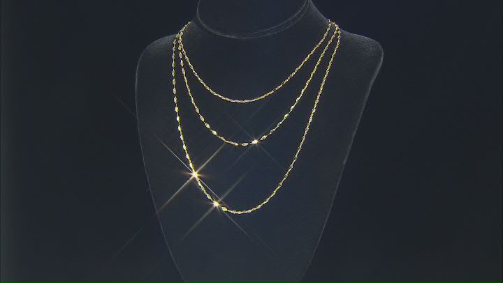 10k Yellow Gold 2mm Concave Oval Mirror Chain 24 Inch Necklace Video Thumbnail