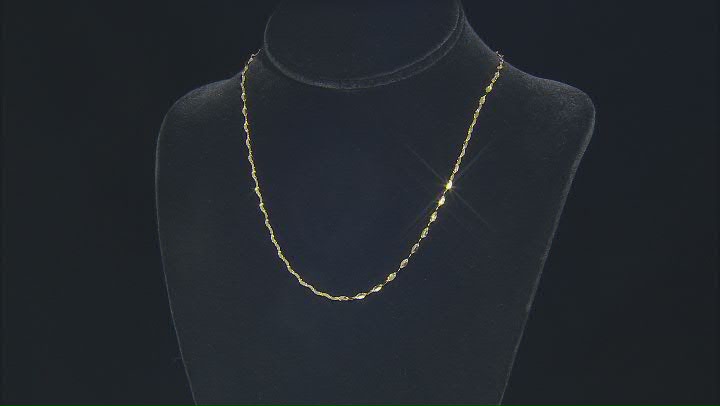 10k Yellow Gold 2mm Concave Oval Mirror Chain 18 Inch Necklace Video Thumbnail
