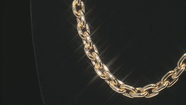10k Yellow Gold 9.3mm Oval Cable 20 Inch Chain Video Thumbnail