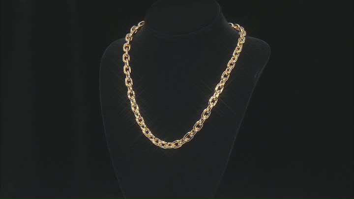 10k Yellow Gold 9.3mm Oval Cable 20 Inch Chain Video Thumbnail