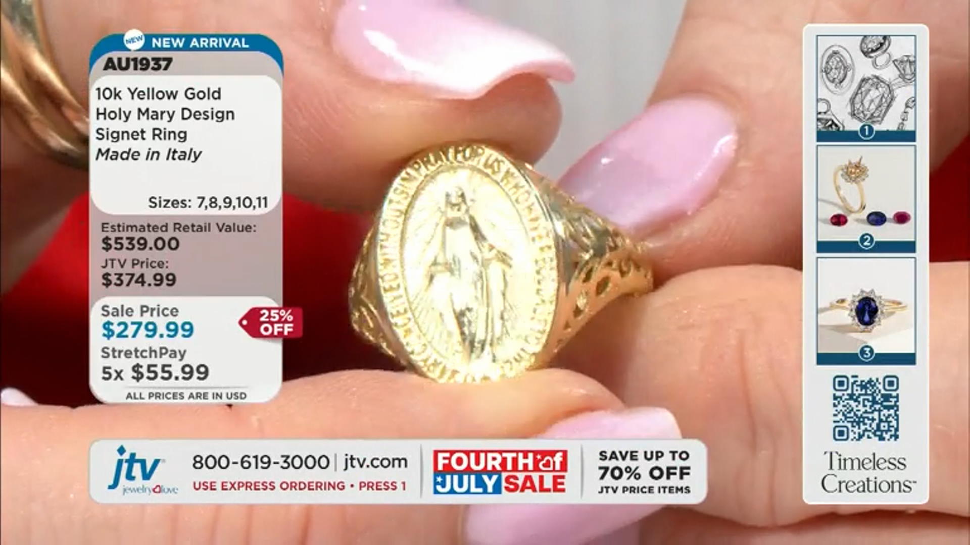 10k Yellow Gold Holy Mary Design Signet Ring Video Thumbnail