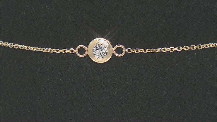 10k Yellow Gold & Rhodium Over 10k Yellow Gold Diamond-Cut Station Cable Link Bracelet Video Thumbnail