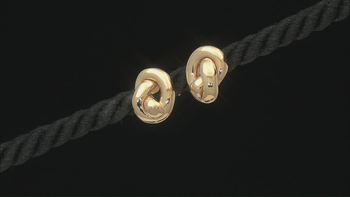 14k Yellow Gold Love Knot Stud Earrings Video Thumbnail