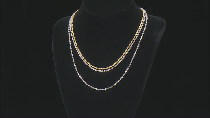 10K Yellow Gold 2.05MM Silk Rope 18 Inch Chain Video Thumbnail