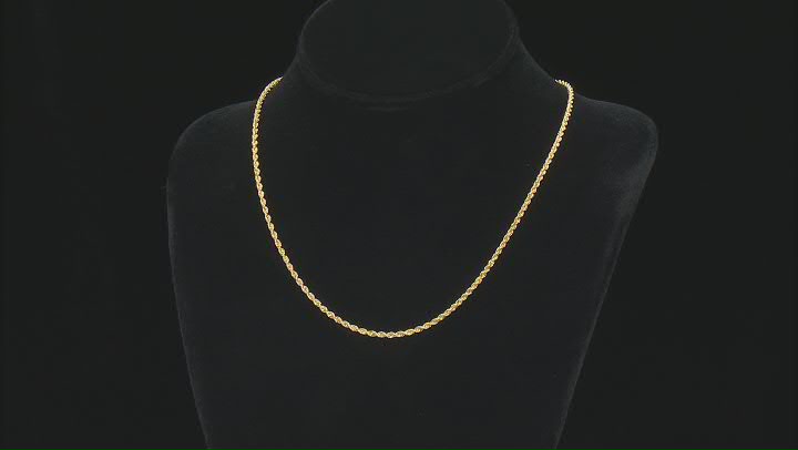 10K Yellow Gold 2.05MM Silk Rope 18 Inch Chain Video Thumbnail