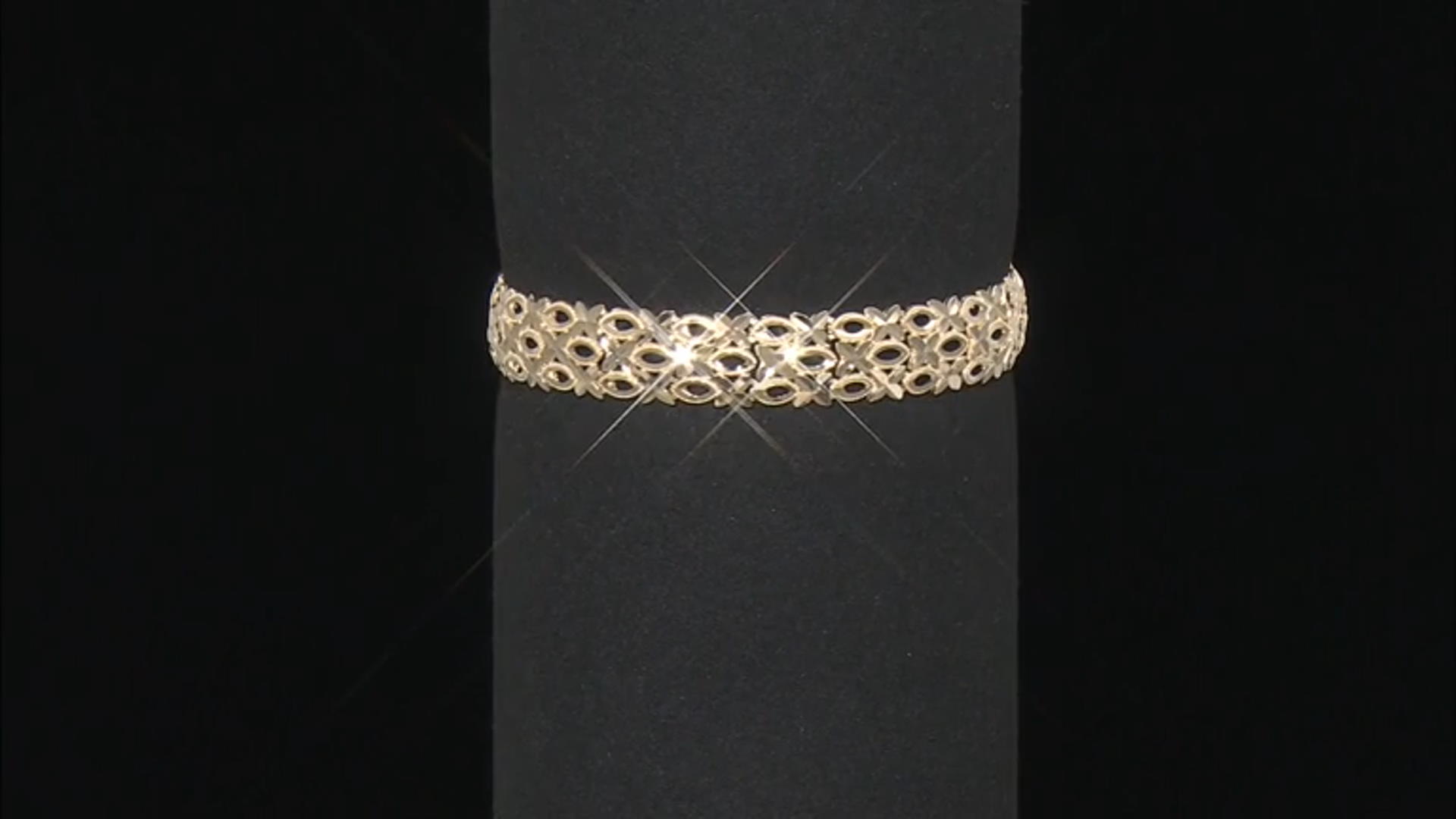 10k Yellow Gold 10mm Diamond-Cut Woven Link Bracelet Video Thumbnail
