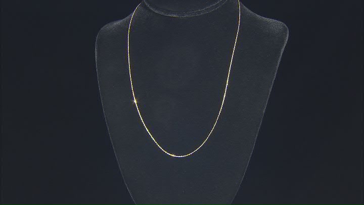10k Yellow Gold 0.9mm Diamond-Cut Cable 20 Inch Chain Video Thumbnail