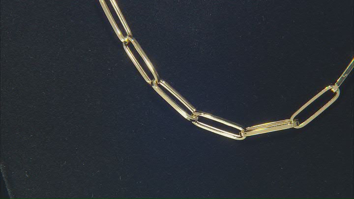 10K Yellow Gold 4MM Paperclip 20 Inch Chain Video Thumbnail