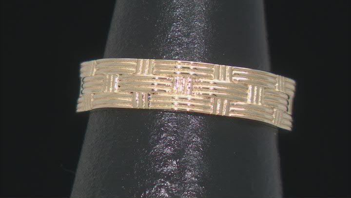 10k Yellow Gold Basket Weave Pattern Ring Video Thumbnail