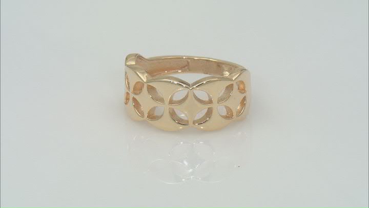 10k Yellow Gold Clover Cut-Out Band Ring Video Thumbnail