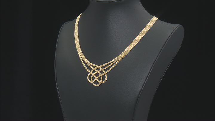14k Yellow Gold Intertwined Woven Design 18 Inch Necklace Video Thumbnail