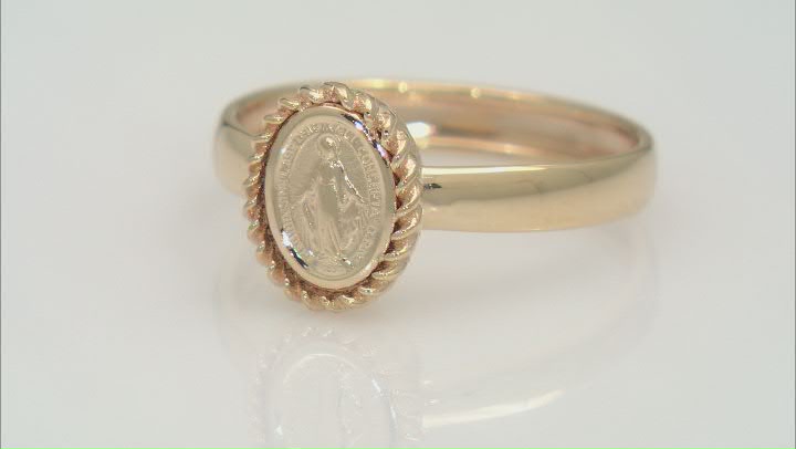14k Yellow Gold Holy Mary Ring Video Thumbnail