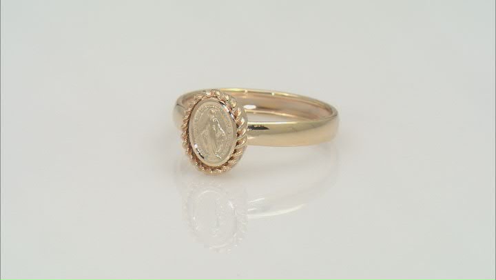 14k Yellow Gold Holy Mary Ring Video Thumbnail