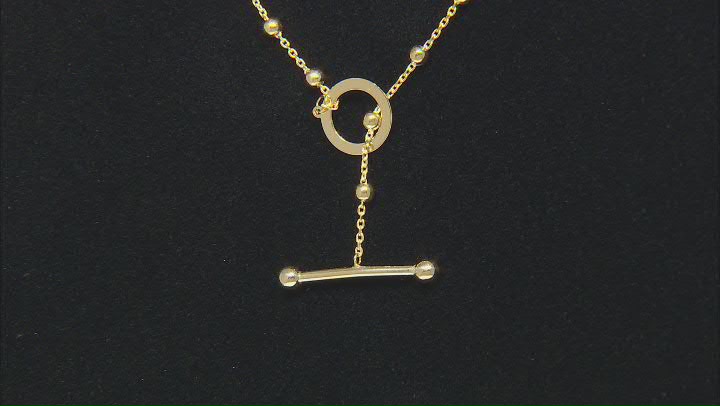 10k Yellow Gold Bead Station Rolo Link 18 Inch Toggle Necklace Video Thumbnail