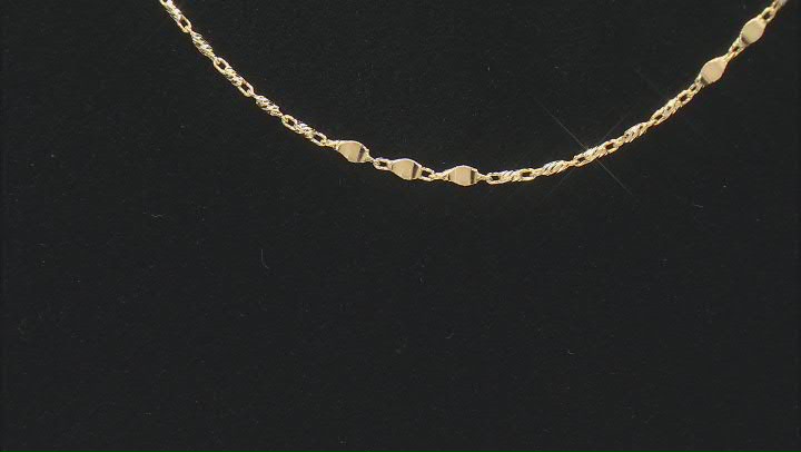 10k Yellow Gold Solid Valentino Station 20 Inch Necklace Video Thumbnail