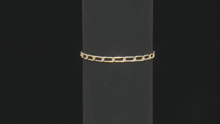 10k Yellow Gold 4.2mm Elongated Curb Link Bracelet Video Thumbnail