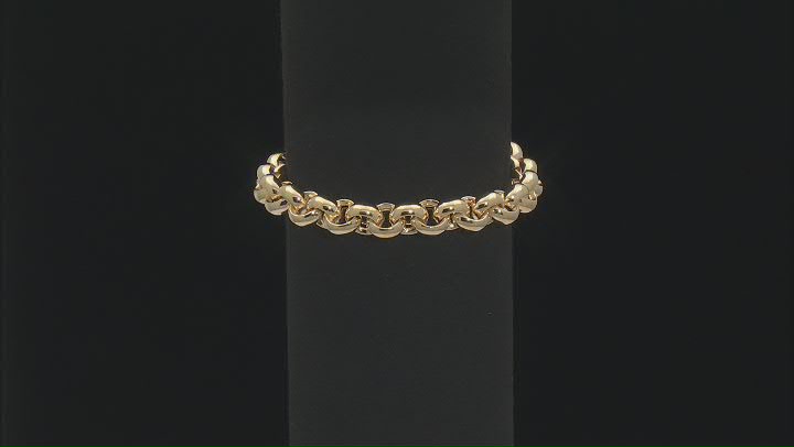 10k Yellow Gold Rolo Link Bracelet Video Thumbnail