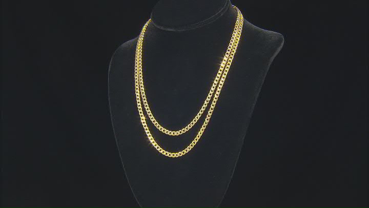 10k Yellow Gold 4.5mm High Polished Curb 20 Inch Chain Video Thumbnail