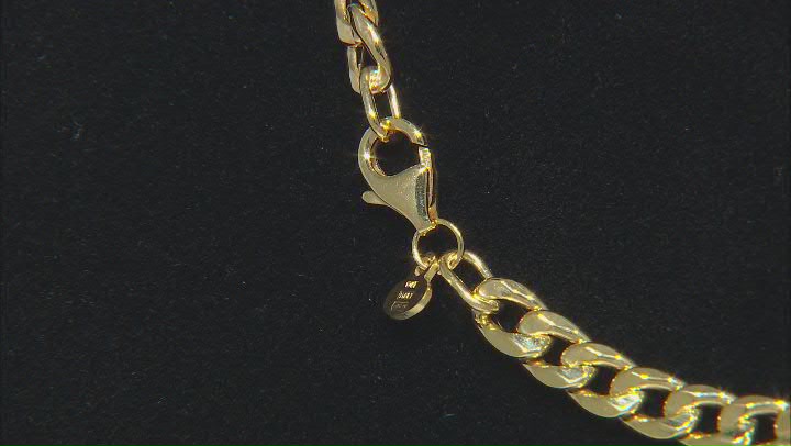 10k Yellow Gold 4.5mm High Polished Curb 18 Inch Chain Video Thumbnail