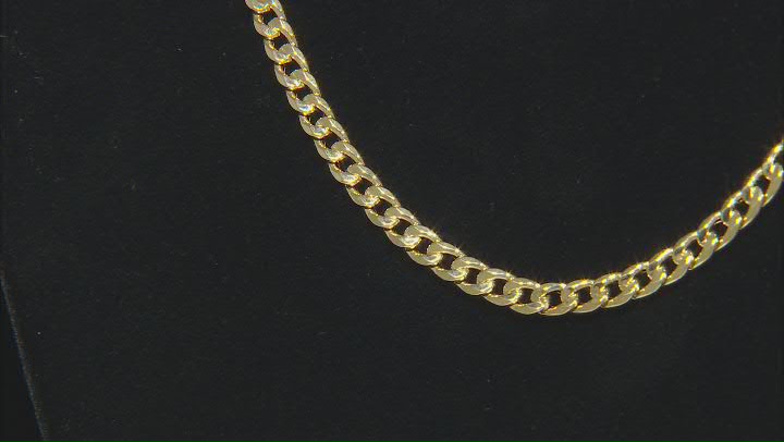 10k Yellow Gold 4.5mm High Polished Curb 18 Inch Chain Video Thumbnail