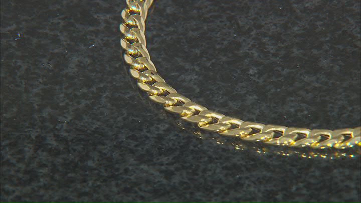 10k Yellow Gold 4.5mm High Polished Curb Link Bracelet Video Thumbnail
