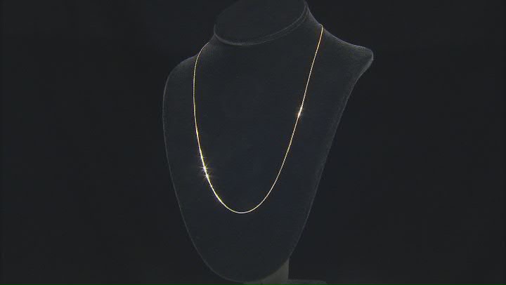 10k Yellow Gold & Rhodium Over 10k Yellow Gold Adjustable 22 Inch 1mm Round Box Chain Video Thumbnail