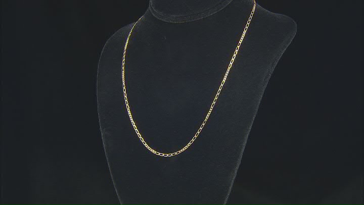 10k Yellow Gold 2.3mm 6+6 Flat Solid Figaro 20 Inch Chain Video Thumbnail