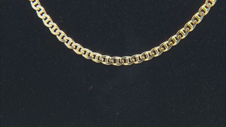 10k Yellow Gold 3mm Solid Mariner 20 Inch Chain Video Thumbnail
