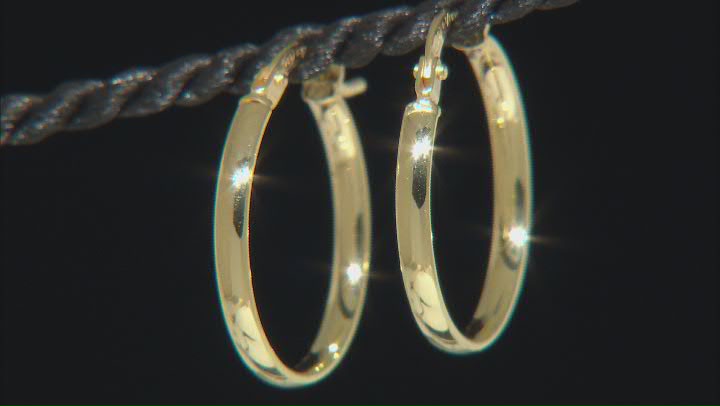 Splendido Oro™ Divino 14k Yellow Gold With a Sterling Silver Core 3/4" Hoop Earrings Video Thumbnail