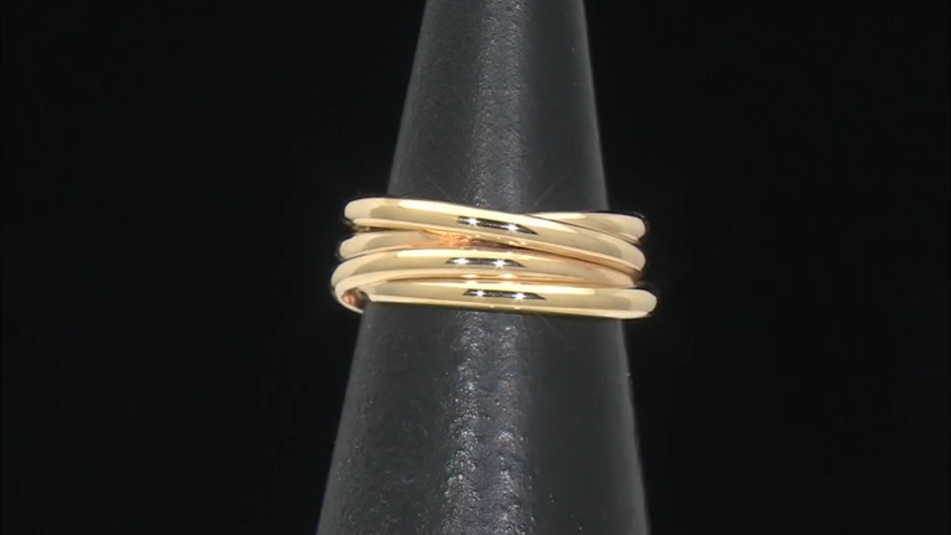 Splendido Oro™ Divino 14k Yellow Gold With a Sterling Silver Core Crossover Band Ring Video Thumbnail